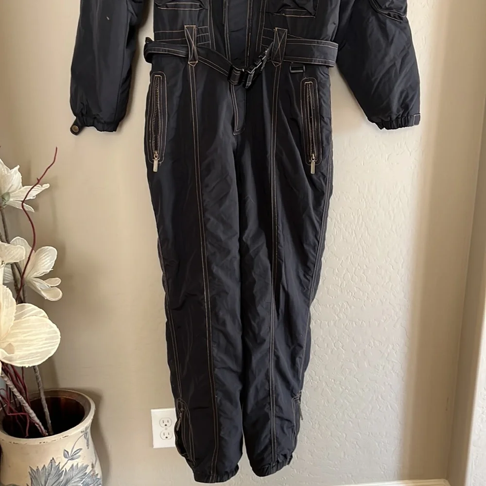 ossi skiwear belted suit black Sz M - Picture 2 of 15